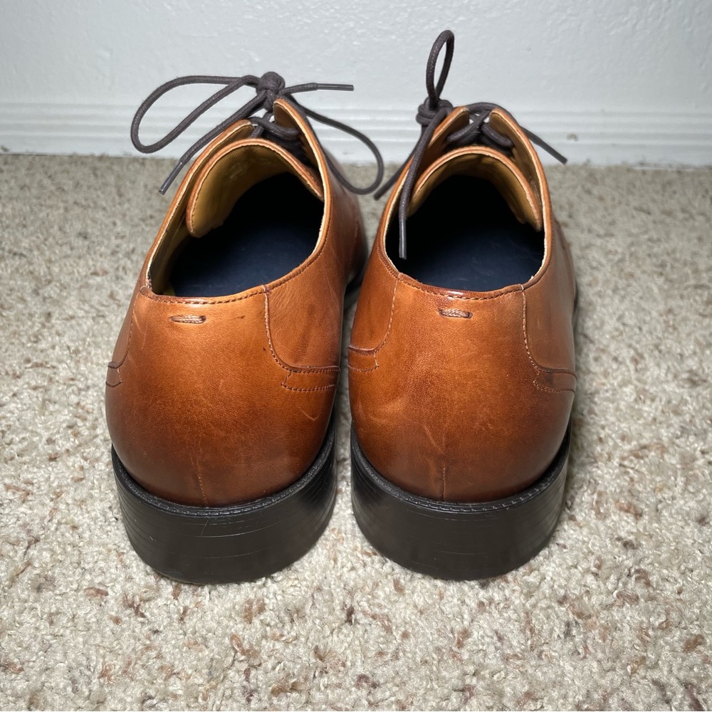 Cole Haan Grand Hawthorne Mens 13M Plain Oxford British Tan Leather Shoes C32352 - Picture 4 of 11